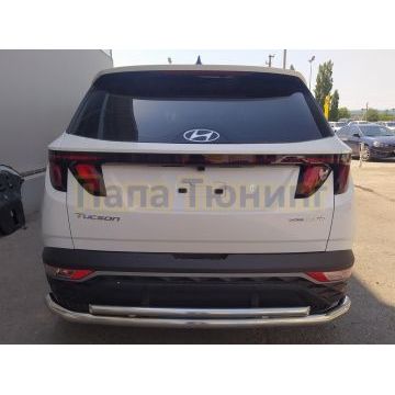 Защита заднего бампера двойная d60/42 Папа Тюнинг для Hyundai Tucson 2021-