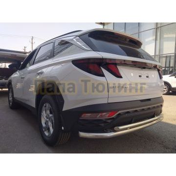 Защита заднего бампера двойная d60/42 Папа Тюнинг для Hyundai Tucson 2021-