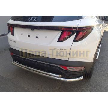 Защита заднего бампера двойная d60/42 Папа Тюнинг для Hyundai Tucson 2021-