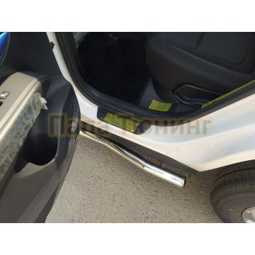 Защита порога труба d60 Папа Тюнинг для Hyundai Tucson 2021-