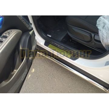 Защита порога труба d60 Папа Тюнинг для Hyundai Tucson 2021-