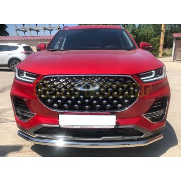 Защита переднего бампера d60 Папа Тюнинг для Chery Tiggo 8 Pro 2021-