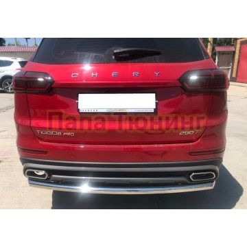Защита заднего бампера d60 Папа Тюнинг для Chery Tiggo 8 Pro 2021-