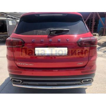 Защита заднего бампера d60 Папа Тюнинг для Chery Tiggo 8 Pro 2021-