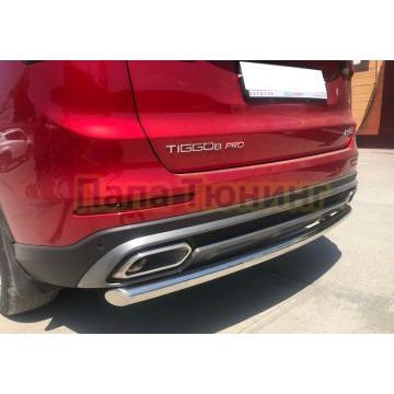 Защита заднего бампера d60 Папа Тюнинг для Chery Tiggo 8 Pro 2021-