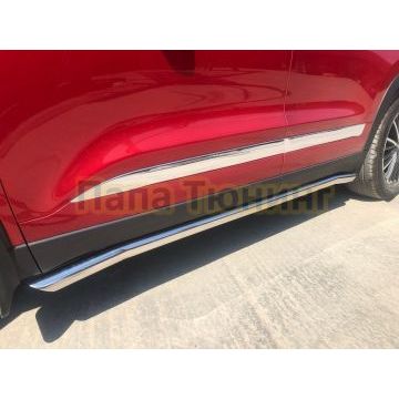 Защита штатного порога труба d60 Папа Тюнинг для Chery Tiggo 8 Pro 2021-