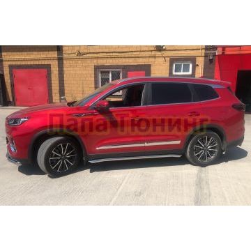Защита штатного порога труба d60 Папа Тюнинг для Chery Tiggo 8 Pro 2021-