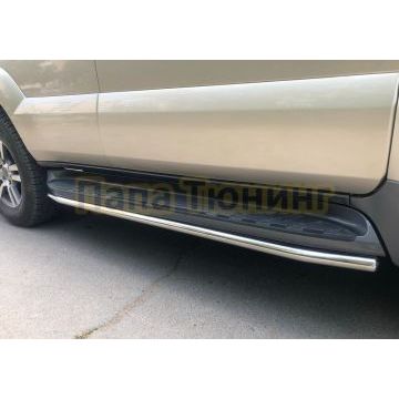 Защита штатного порога под порог d42 Папа Тюнинг для Toyota Land Cruiser Prado 120 2003-2009