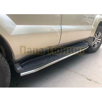 Защита штатного порога под порог d42 Папа Тюнинг для Toyota Land Cruiser Prado 120 2003-2009