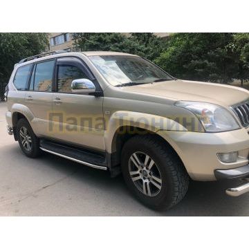 Защита штатного порога под порог d42 Папа Тюнинг для Toyota Land Cruiser Prado 120 2003-2009