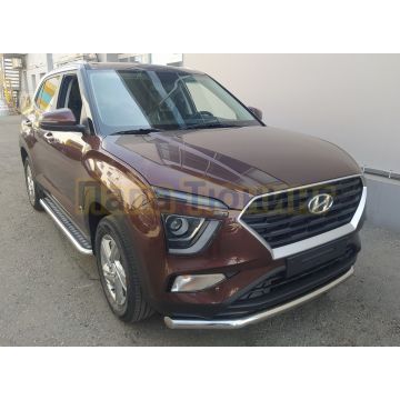 Защита переднего бампера d60 Папа Тюнинг для Hyundai Creta 2021-