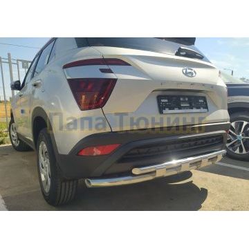 Защита заднего бампера с перемычками d60/42 Папа Тюнинг для для Hyundai Creta 2021-