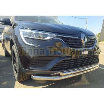 Защита переднего бампера d60/42 Папа Тюнинг для Renault Arkana 2019-