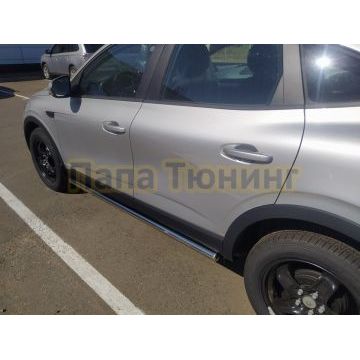 Защита штатного порога d60 Папа Тюнинг для Renault Arkana 2019-