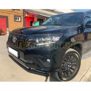 Защита переднего бампера с покрытием «раптор» d60 Папа Тюнинг для Toyota Land Cruiser Prado 150 2017-
