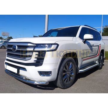 Защита штатного порога d42 Папа Тюнинг Toyota Land Cruiser 300 2021-