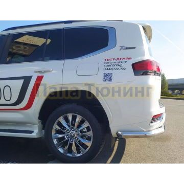 Защита заднего бампера угловая d76 Папа Тюнинг Toyota Land Cruiser 300 2021-
