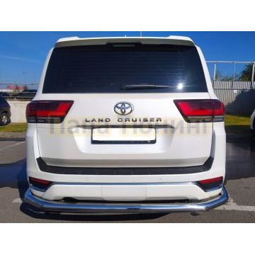 Защита заднего бампера угловая большая d76 Папа Тюнинг Toyota Land Cruiser 300 2021-