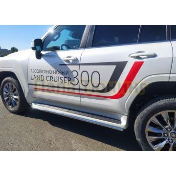 Защита штатного порога d42 Папа Тюнинг Toyota Land Cruiser 300 2021-