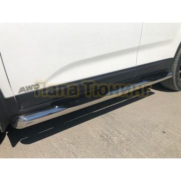 Пороги труба с проступью d76 для Kia Sorento 2012-2020