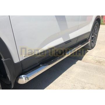 Пороги труба с проступью d76 для Kia Sorento 2012-2020