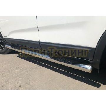 Пороги труба с проступью d76 для Kia Sorento 2012-2020