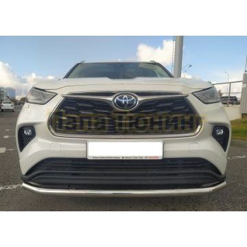 Защита переднего бампера d60 Папа Тюнинг для Toyota Highlander 2021-