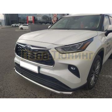 Защита переднего бампера d60 Папа Тюнинг для Toyota Highlander 2021-
