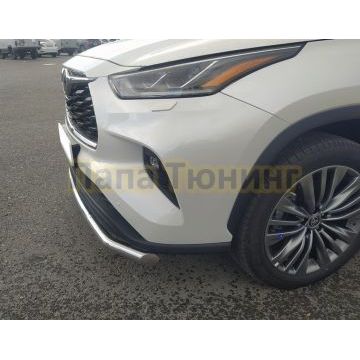 Защита переднего бампера d60 Папа Тюнинг для Toyota Highlander 2021-