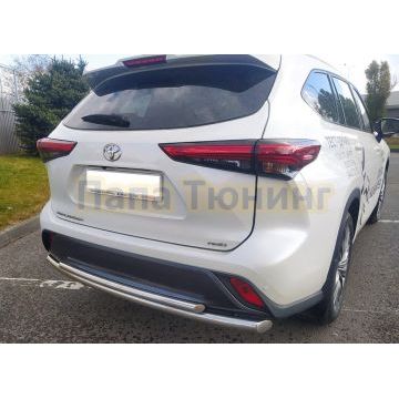 Защита заднего бампера двойная d60/42 Папа Тюнинг для Toyota Highlander 2021-