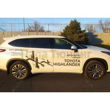 Защита штатного порога d42 Папа Тюнинг для Toyota Highlander 2021-