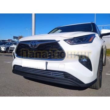 Решетка передняя d16 Папа Тюнинг для Toyota Highlander 2021-