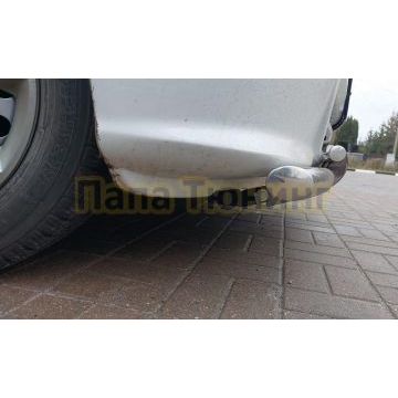 Защита переднего бампера двойная с перемычками Папа Тюнинг d60/42 для Mercedes-Benz Vito 2010-2014