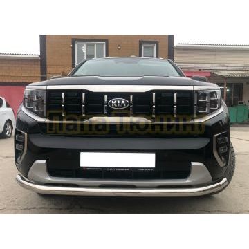 Защита переднего бампера d60 Папа Тюнинг для Kia Mohave 2021-