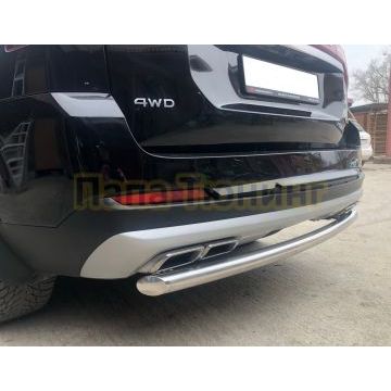 Защита заднего бампера (кроме Корейских производителей авто) d60 Папа Тюнинг для Kia Mohave 2021-