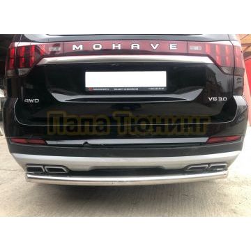 Защита заднего бампера (кроме Корейских производителей авто) d60 Папа Тюнинг для Kia Mohave 2021-