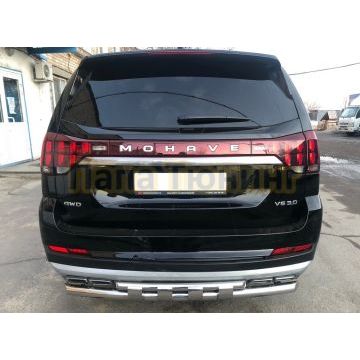 Защита заднего бампера с перемычками (кроме Корейских производителей авто) d60/42 Папа Тюнинг для Kia Mohave 2021-