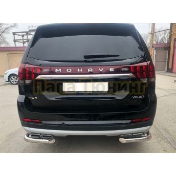 Защита заднего бампера угловая (кроме Корейских производителей авто) d60 Папа Тюнинг для Kia Mohave 2021-