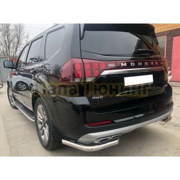 Защита заднего бампера угловая (кроме Корейских производителей авто) d60 Папа Тюнинг для Kia Mohave 2021-