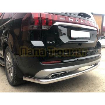 Защита заднего бампера угловая большая (кроме Корейских производителей авто) d60 Папа Тюнинг для Kia Mohave 2021-