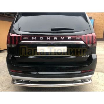 Защита заднего бампера угловая большая (кроме Корейских производителей авто) d60 Папа Тюнинг для Kia Mohave 2021-