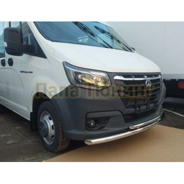 Защита переднего бампера двойная d60/42 Папа Тюнинг для ГАЗель Next NN 2021-