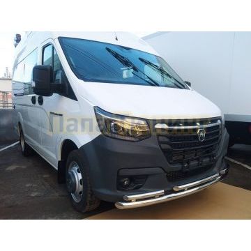 Защита переднего бампера тройная d60/42 Папа Тюнинг для ГАЗель Next NN 2021-