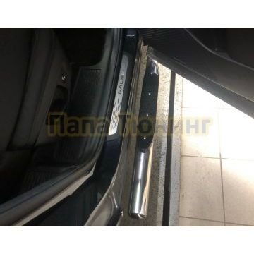 Пороги труба с проступью d76 Папа Тюнинг для Hyundai Palisade 2021-