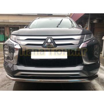 Защита переднего бампера d60 Папа Тюнинг для Mitsubishi Pajero Sport 2021-