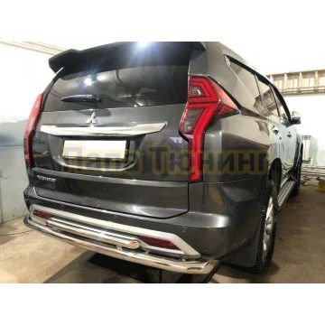 Защита заднего бампера двойная d60/42 Папа Тюнинг для Mitsubishi Pajero Sport 2021-