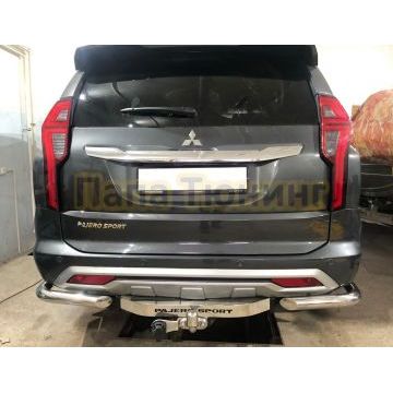 Защита заднего бампера уголки d60 Папа Тюнинг для Mitsubishi Pajero Sport 2021-