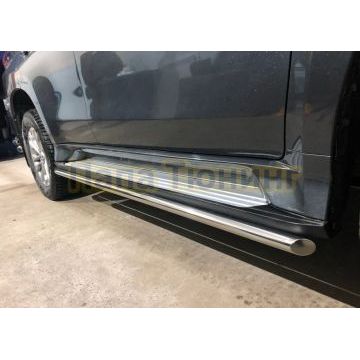 Защита штатного порога d42 Папа Тюнинг для Mitsubishi Pajero Sport 2021-