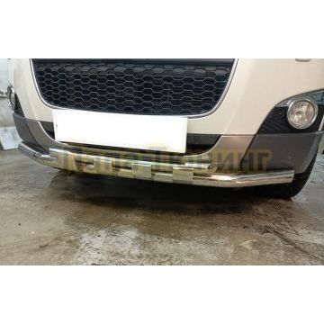 Защита переднего бампера двойная с перемычками d60/42 Папа Тюнинг для Chevrolet Captiva 2012-