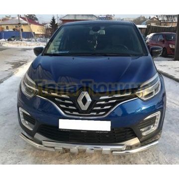 Защита переднего бампера G 60/60 Папа Тюнинг для Renault Kaptur 2020-